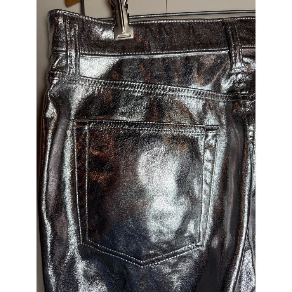 Gap Cheeky Straight High Rise Metallic Silver Pants Size 30 / 10R - Picture 4 of 5